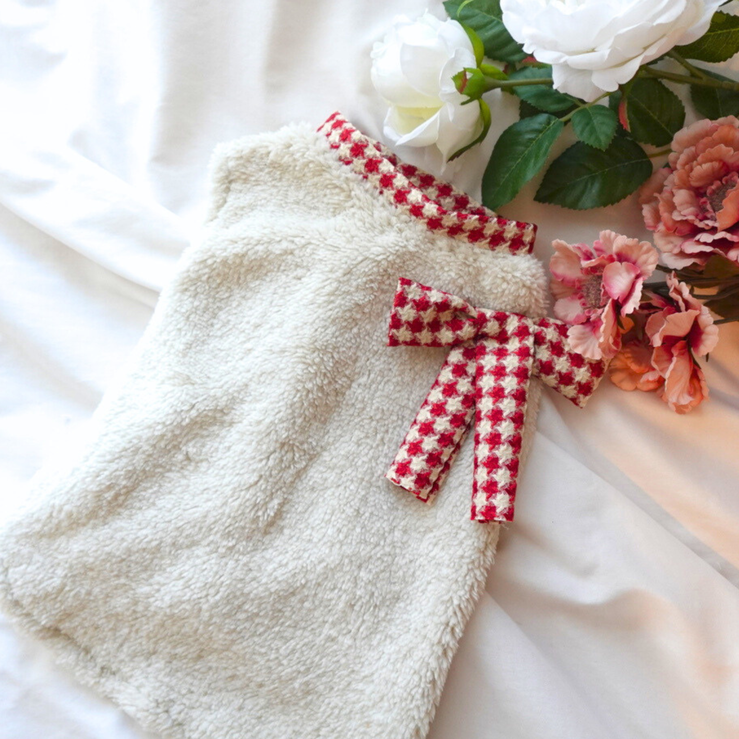 犬服 小型犬｜リボン ボアベスト 犬服 ふわもこ 防寒 秋冬ウェア