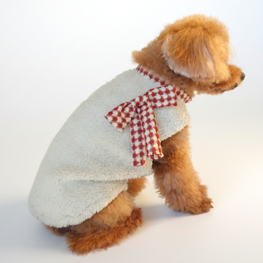 犬服 小型犬｜リボン ボアベスト 犬服 ふわもこ 防寒 秋冬ウェア